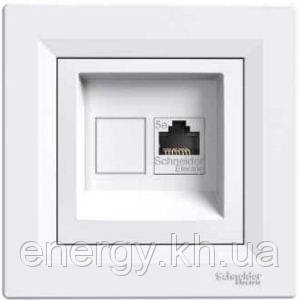 Розетка комп'ютерна RJ45 UTP кат. 5e біла Asfora EPH4300121
