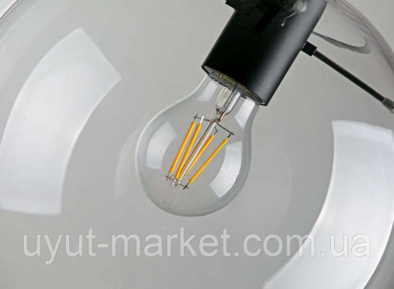 Подвесной светильник стеклянный шар d30см Е27, 1,5м - фото 5 - id-p1026204940