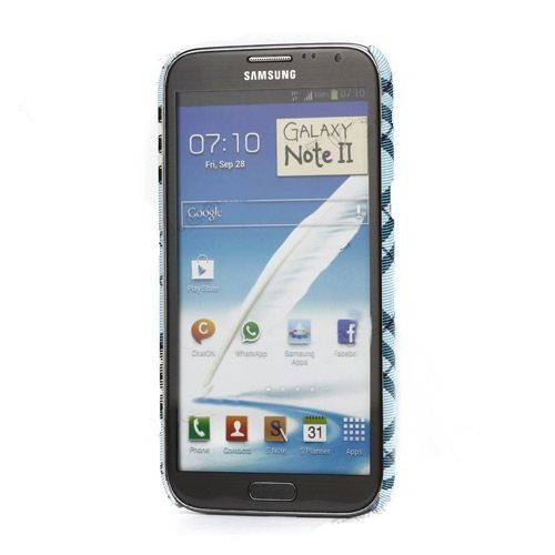 Чехол "Diagonal Check" для Samsung Galaxy Note II N7100, голубой - фото 2 - id-p10115875