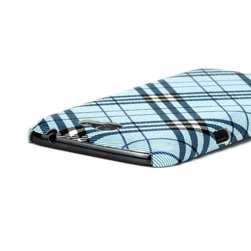 Чехол "Diagonal Check" для Samsung Galaxy Note II N7100, голубой - фото 4 - id-p10115875