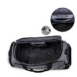 Спортивна Сумка дорожня для фітнесу, подорожей (чорна), фото 9