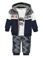 Спортивний утеплений костюм із трьох частин на блискавці Brums 193BDEP005-920 сірий 86