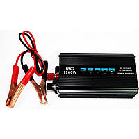 Перетворювач UKC авто інвертор 12В-220В 1200W