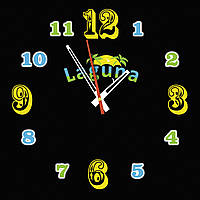 Часы настенные стеклянные с логотипом "Laguna"
