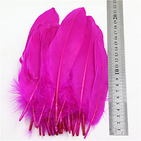 Пір'я гусака натуральне Декоративне перо Колір Фуксія 13-20 см