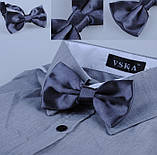 Метелик краватка темно-синя атлас , фото 9
