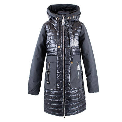 Пальто демісезонне для дівчаток "Yinuo" 140 чорний 19-5