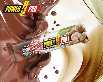 Протеїновий батончик без цукру Нутелла Горіх протеїн 32%, 60гр/20