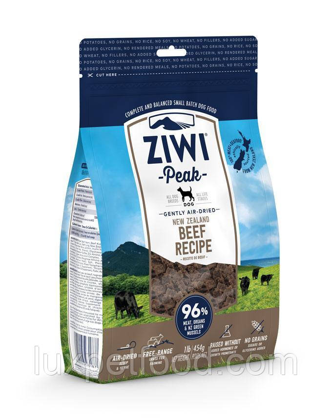 Ziwi Peak Air Dried Beef For Dogs - Висушений на повітрі корм для собак усіх порід і вікових груп - Яловичина 1кг