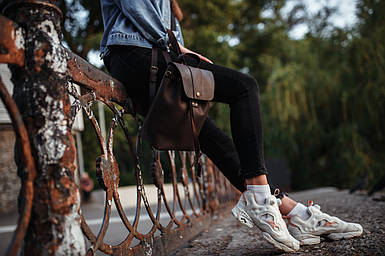 Жіночий шкіряний рюкзак Прага, натуральна Вінтажна шкіра колір коричневый, відтінок Шоколад