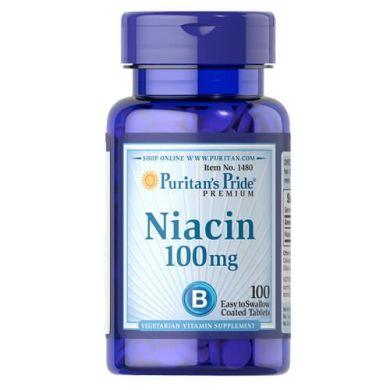 Вітамін В3, нікотинова кислота, Puritan's Pride Niacin 100 mg - 100 таб США