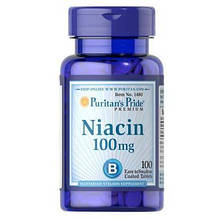 Вітамін В3, нікотинова кислота, Puritan's Pride Niacin 100 mg - 100 таб США