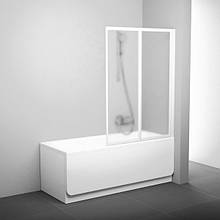 Штора на ванну 105 см Ravak VS2-105 (полістирол з ефектом дощу, профіль білий)