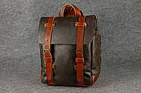 Мужской кожаный рюкзак "Hankle H1" натуральная Винтажная кожа, цвет коричневый оттенок Шоколад + Коньяк