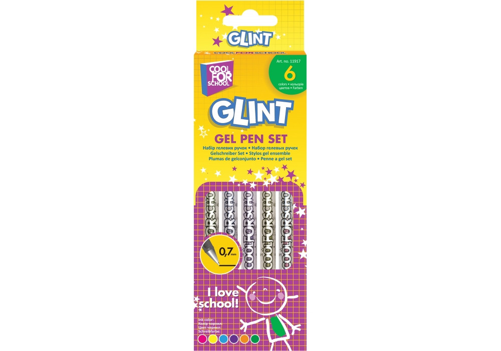 Набір гелевих ручок Glint, 6 шт.