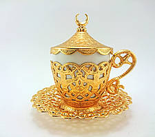 Турецька чашка для кави 110 мл, колір: золото