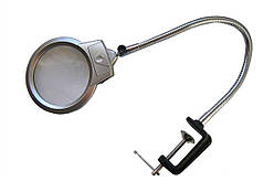 Лупа 2x-5x d — 130 мм на струбцині з підсвіткою