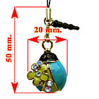 Брелок, Кулон Підвіска Божа Корівка, для Телефону з Заглушкою для Ауді Роз'єму, Біжутерія, фото 4