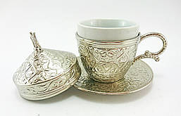 Турецька чашка для кави 110 мл, колір: срібло