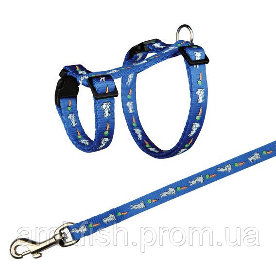 Trixie Rabbit Harness Шлейка с Поводком с Рисунком для Кроликов 2544см