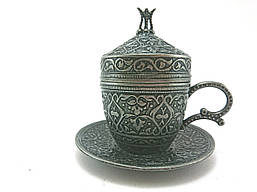 Турецька чашка для кави 110 мл, колір: темне срібло