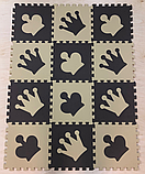 Килимок-пазл EVA , «шах і мат», коричнево-бежевий набір 12 шт. 1,08 м2, 30х30 см, т. 10 мм, 100 кг/м3 TERMOIZOL®, фото 3