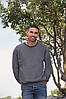 Чоловічий светр-реглан темно-сірий меланж 202-HD, фото 2