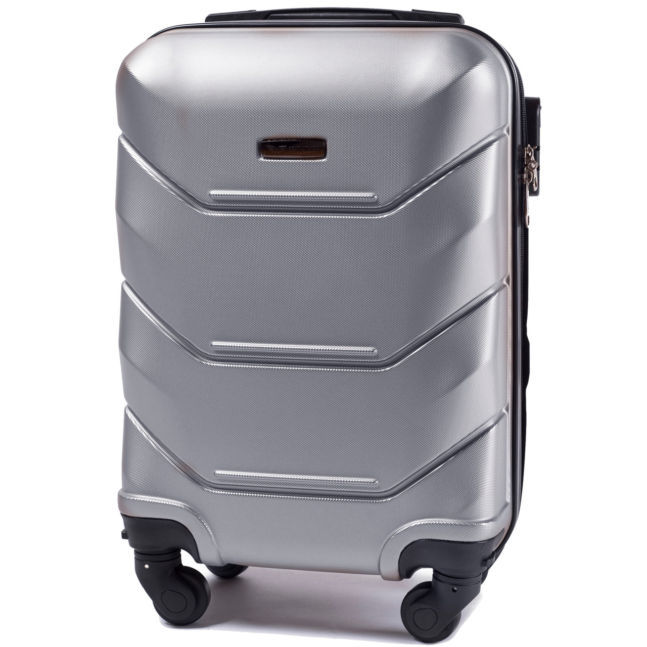 Валіза пластикова на 4 колесах Wings 147 Ручна поклажа (S) Срібло, фото 1