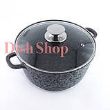 Каструля-казан з кришкою 2.2 л з литого алюмінію з гранітним антипригарним покриттям Benson, фото 3