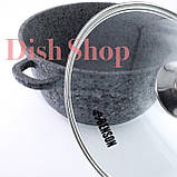 Каструля-казан з кришкою 2.2 л з литого алюмінію з гранітним антипригарним покриттям Benson, фото 2