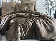 Комплект постільної білизни жаккард ТМ Nazenin євро розмір Lavida kahve