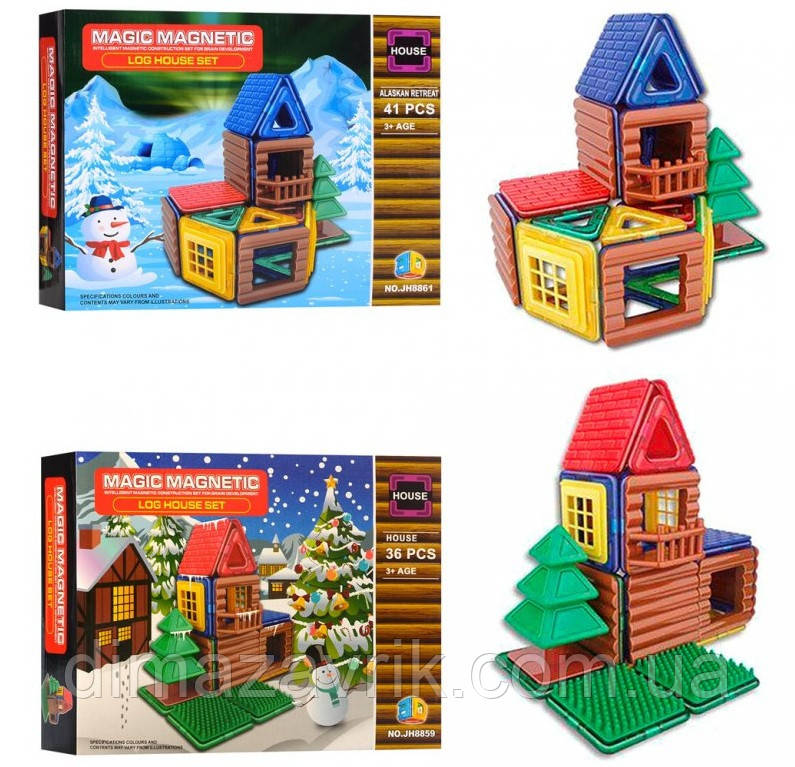 Магнітний конструктор JH8859-61 2 різновиди (36 дет, 41 дет), фото 1