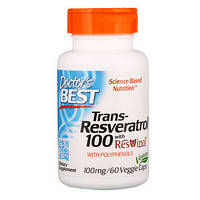 Трансресвератрол з екстрактом ResVinol-25, Doctor's Best, 100 mg, 60 капсул