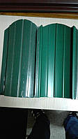 Паркан металевий Штахетник двосторонній зелений 6005 0,43 мм Евроштахетник, фото 3