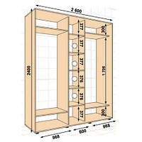 Шкаф-купе ШК-04 2600*600*2400 Алекса