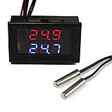 Цифровий термометр з двома виносними датчиками, фото 2
