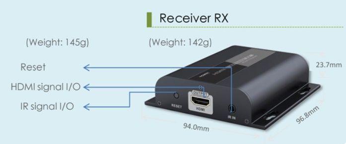 Lenkeng LKV383-RX — приймач сигналу HDMI за крученою парою