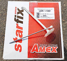 Дюбель Амекс Стар Фікс LDK 10х180 мм для мінеральної вати та пінопласту з металевим цвяхом та термоголовкою упаковка 200 штук