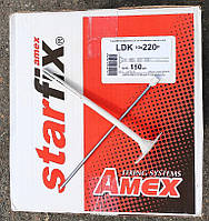 Дюбель Амекс Стар Фікс LDK 10х220 мм для мінеральної вати та пінопласту з металевим цвяхом та термоголовкою упаковка 150 штук