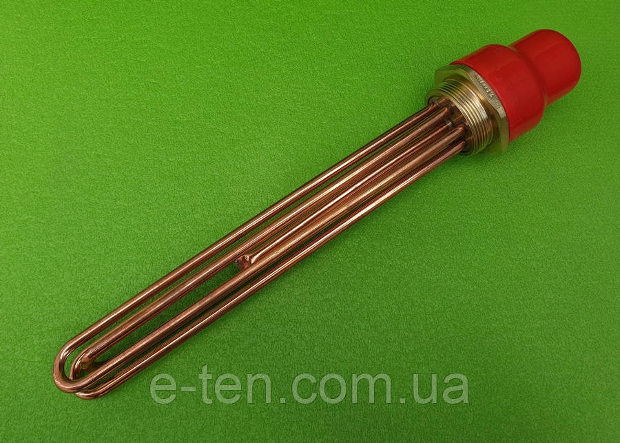 Блок-тен МІДНИЙ прямий 9000W / 220-380V "зірка" / на різьбі 2" (58мм) / L=340мм (Туреччина)