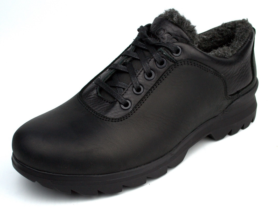 Зимові півчеревики на хутрі чорні чоловічі шкіряні Rosso Avangard Ragn Crazy Reba Black