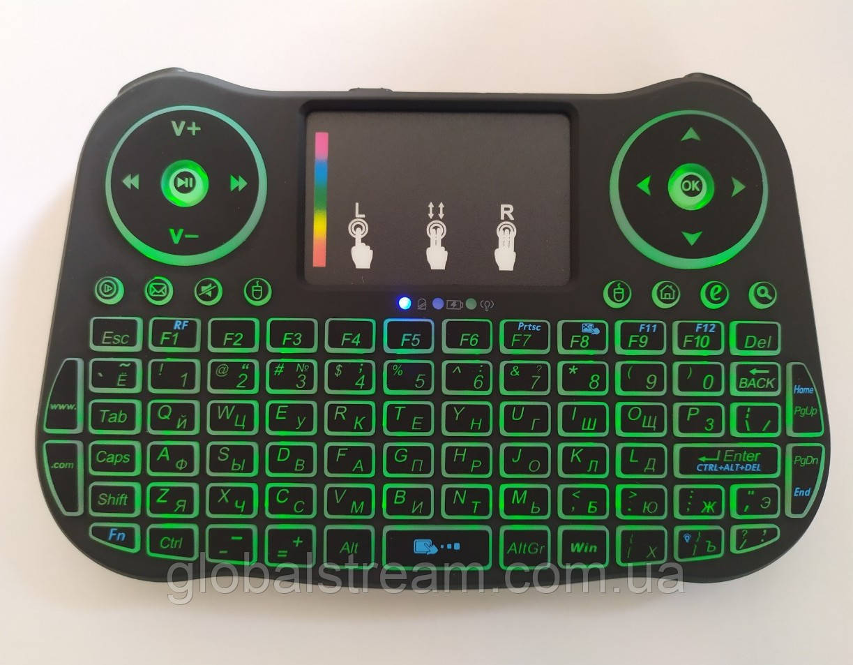 Бездротова клавіатура з тачпадом і підсвіткою (5 кольорів)