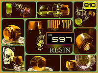 № 597 Drip Tip 810 Resin Orange. Дріп тип зі смоли, стандарт 810.