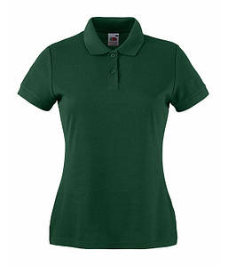 Жіноча футболка поло 65/35 L, Темно-Зелений