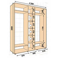 Шкаф-купе ШК-04 2200*600*2400) Алекса