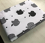 Постільний комплект двоспальний 180х220 Ранфорс бавовна (18952) Молодіжна постільна білизна двоколірна, фото 3