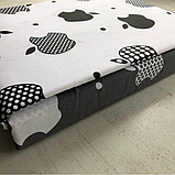 Постільний комплект двоспальний 180х220 Ранфорс бавовна (18952) Молодіжна постільна білизна двоколірна, фото 4