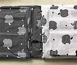 Постільний комплект двоспальний 180х220 Ранфорс бавовна (18952) Молодіжна постільна білизна двоколірна, фото 6