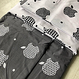 Постільний комплект двоспальний 180х220 Ранфорс бавовна (18952) Молодіжна постільна білизна двоколірна, фото 7