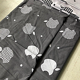 Постільний комплект двоспальний 180х220 Ранфорс бавовна (18952) Молодіжна постільна білизна двоколірна, фото 8